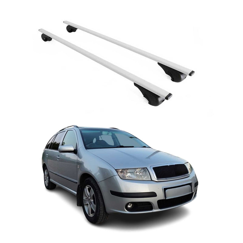 Dachträger Grundtäger für Skoda Fabia Praktik 2000-2007 75kg Metall Silber 2 tlg