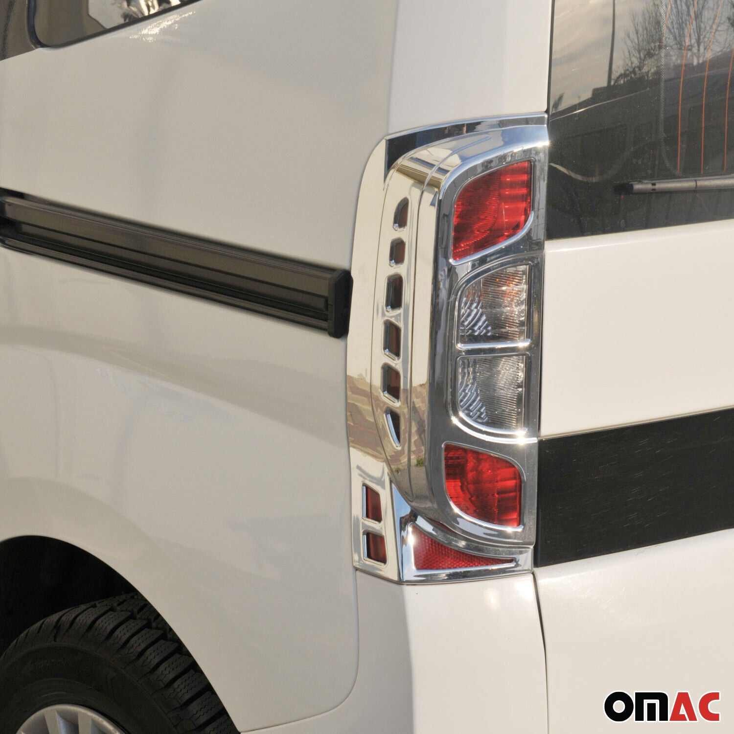 Rücklicht Leisten Heckleuchte für Citroen Nemo 2008-2017 Chrom ABS Silber 2tlg