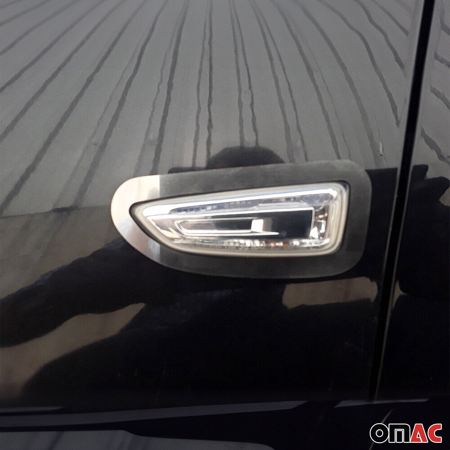 Blinkerrahmen Signalblende Seitenblinker für Opel Crossland X Edelstahl Chrom