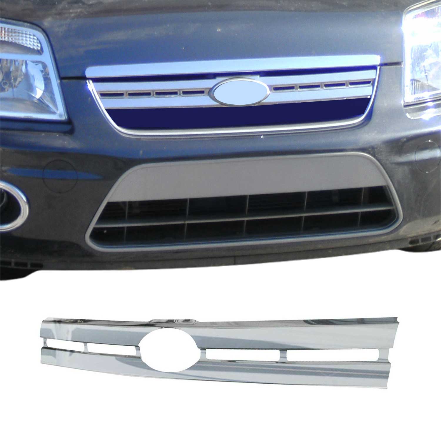 Kühlergrill Leiste Grillleisten für Ford Tourneo Connect 2006-09 Edelstahl Chrom