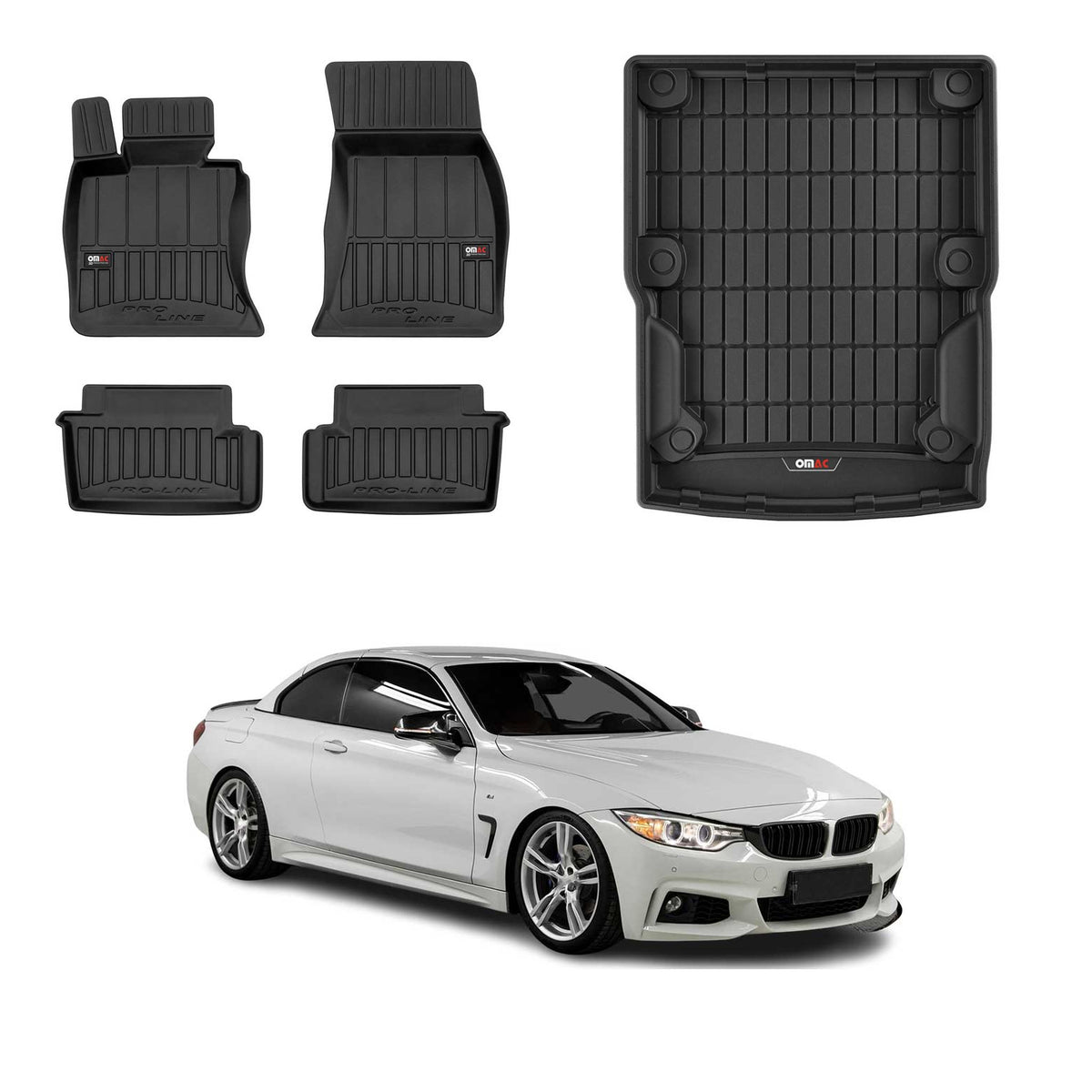 OMAC Fußmatten & Kofferraumwanne Set für BMW 4er F33 Cabrio 2013-2020