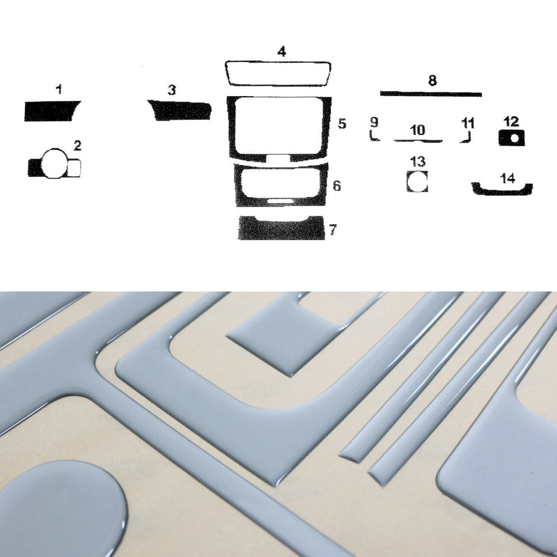 2010-2015 VW Passat B7 Innenraum Dekor Cockpit Aluminium Optik 14 tlg