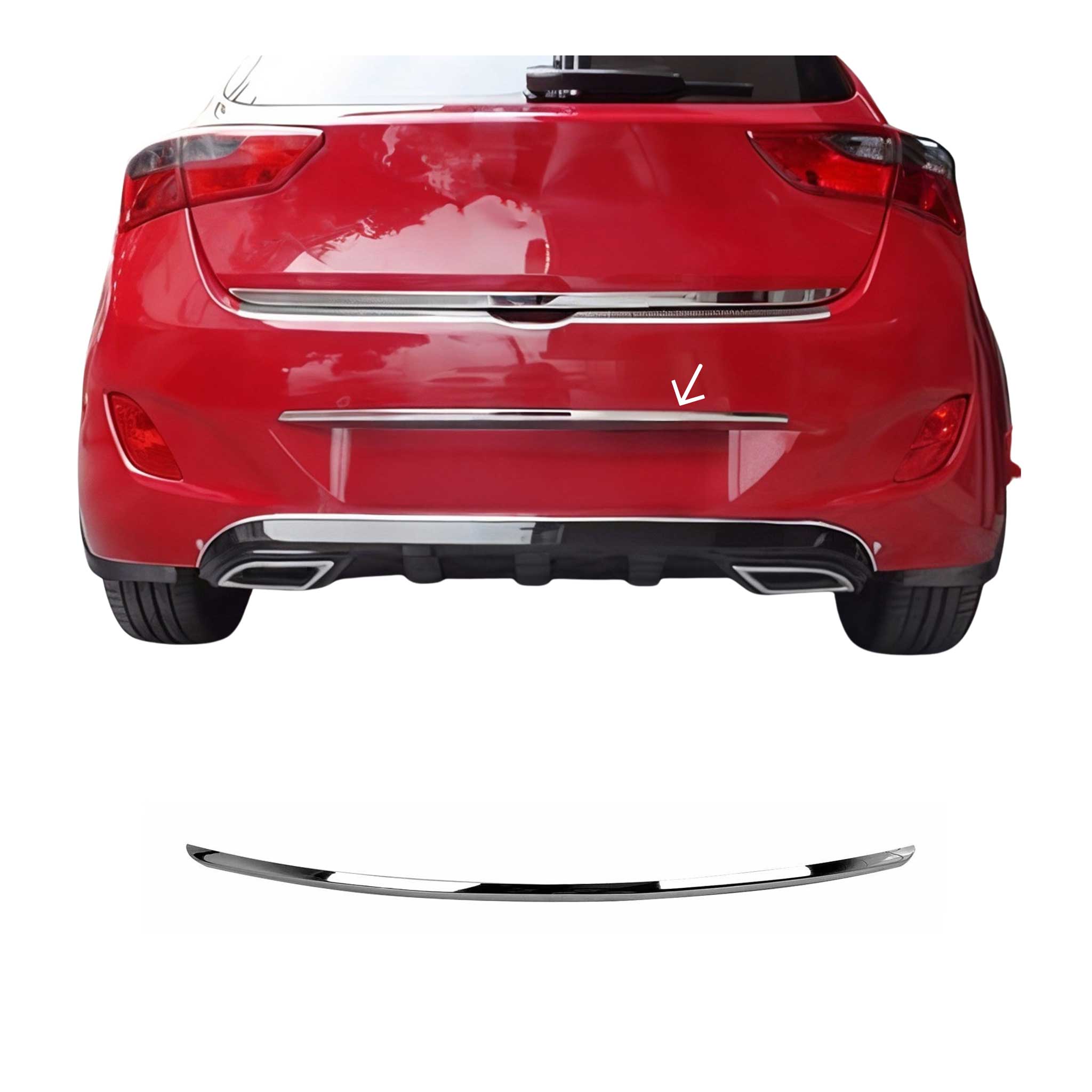Heckleiste Stoßstangen Leiste für Hyundai i30 Schrägheck 2011-2017 Edelstahl