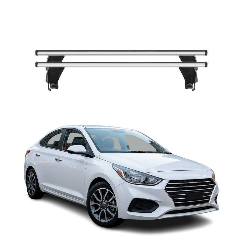 Menabo Dachträger Grundtäger für Hyundai Accent Limo 2017-2023 50kg Alu Grau 2x