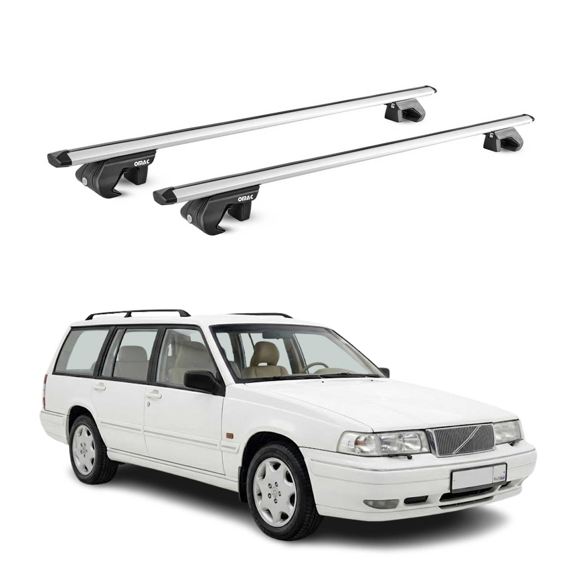 Dachträger Grundtäger für Volvo 960 Kombi 1990-1998 90kg Aluminium Silber 2x ABE