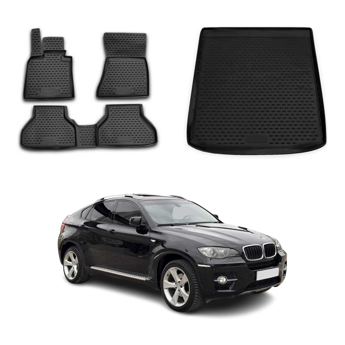 OMAC Fußmatten & Kofferraumwanne Set für BMW X6 E71 2007-2014