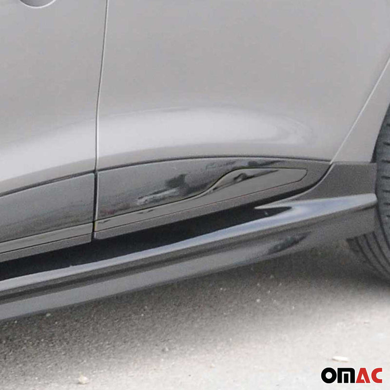 Seitentürleiste Türschutzleiste für Renault Clio 2012-2019 Chrom Stahl Dunkel 4x
