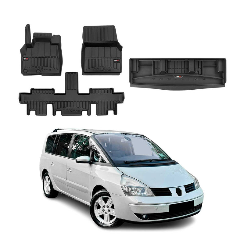 OMAC Fußmatten & Kofferraumwanne Set für Renault Espace 2002-2014 ohne 3.Reihe