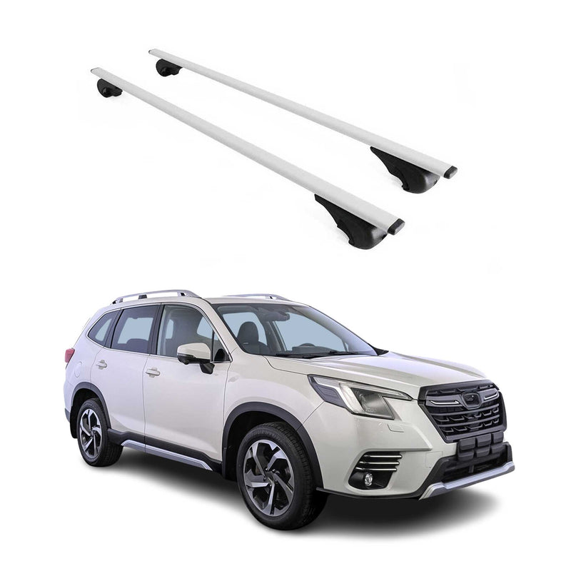 Dachträger Grundtäger für Subaru Forester mk5 2018-2025 75kg Metall Silber 2 tlg