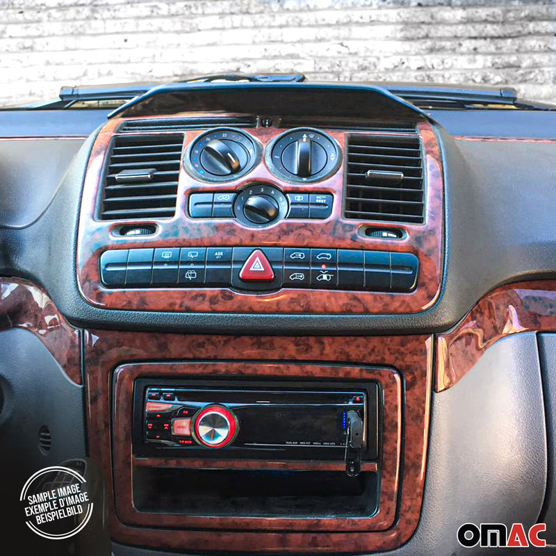 Innenraum Dekor Cockpit für Mercedes Viano W639 2003-2006 Wurzelholz Optik 22tlg
