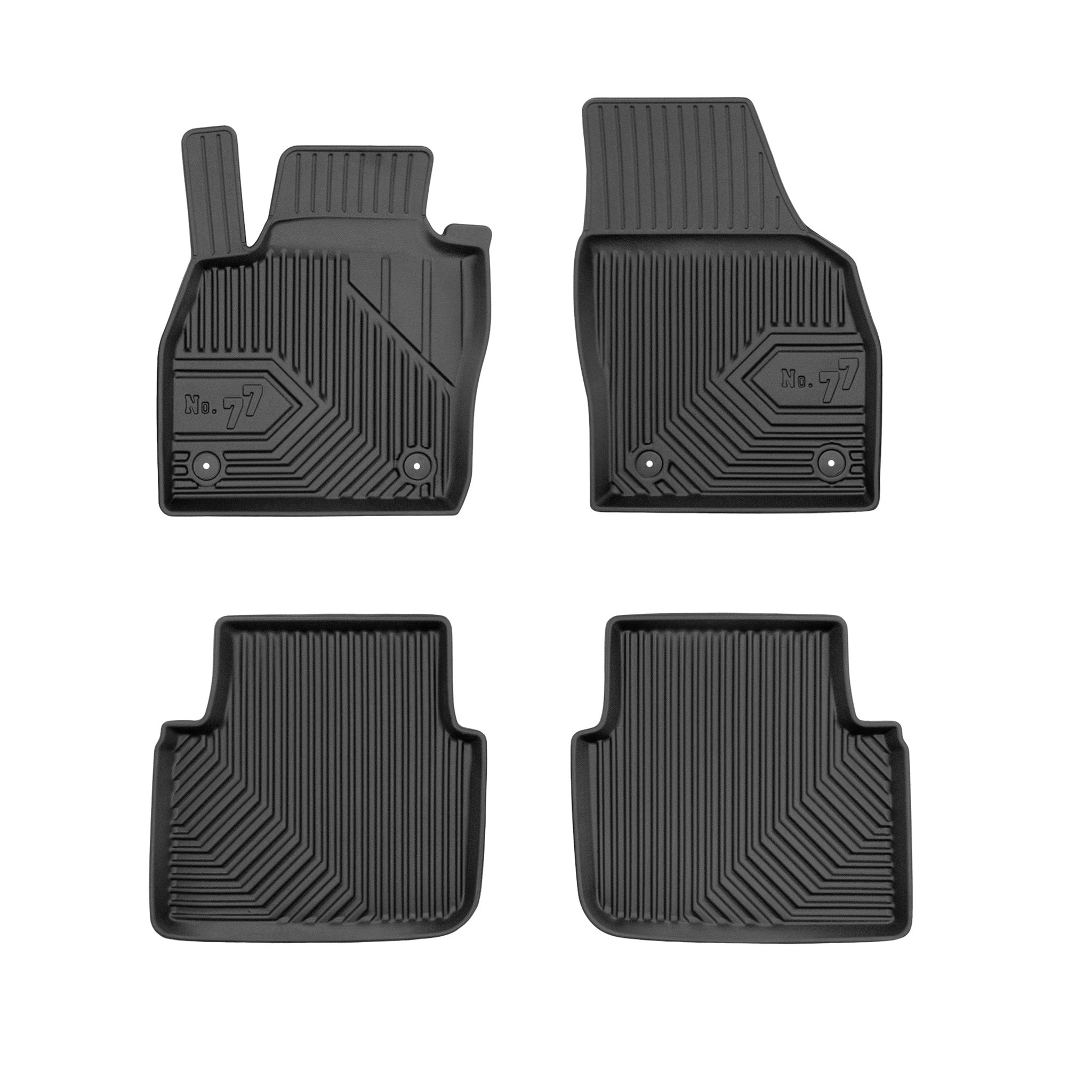 Fußmatten Gummimatten No.77 für Skoda Kamiq 2019-2026 TPE Gummi Schwarz 4 Teile