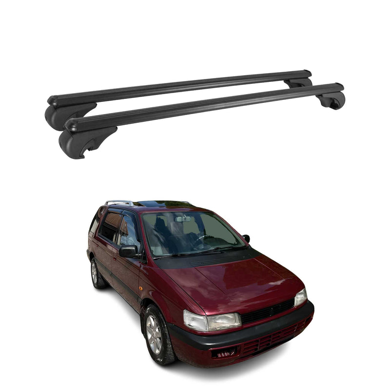 Dachträger für Mitsubishi Space Wagon 1998-2003 Gepäckträger Alu Schwarz 2x