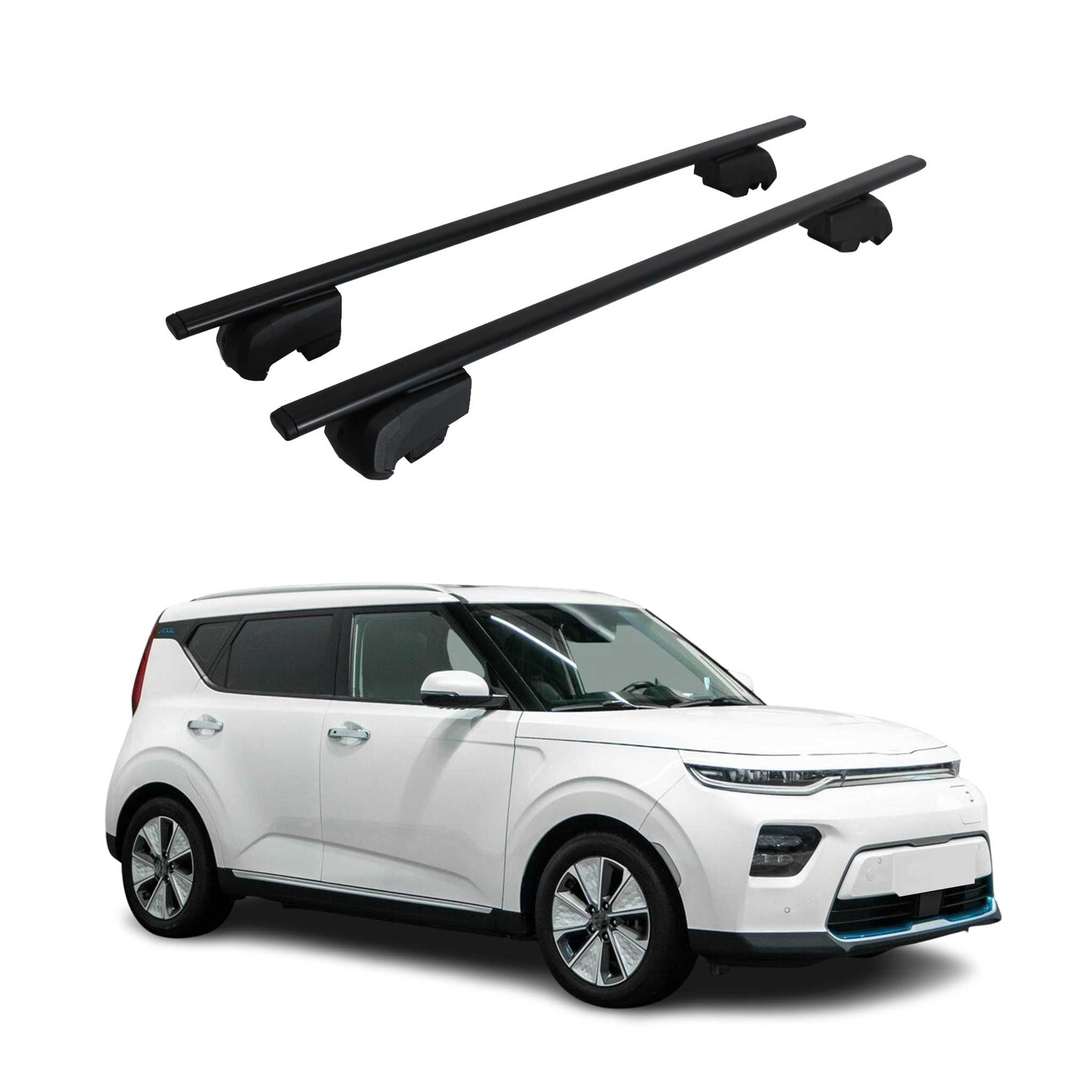 Dachträger Grundträger für Kia Soul EV 2020-2023 Schwarz ABE 2x