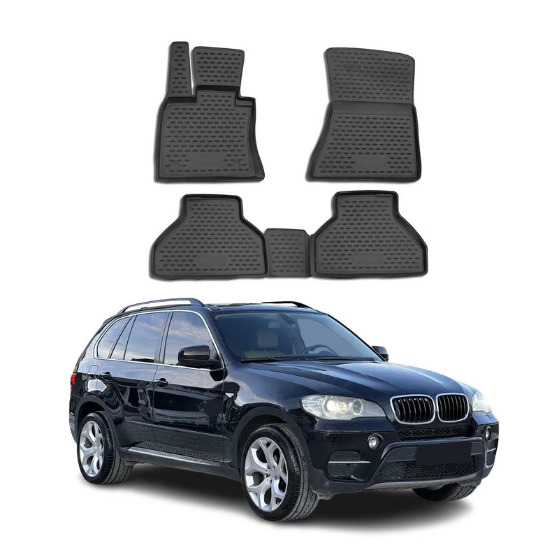 OMAC Gummimatten Fußmatten für BMW X5 E70 2006-2013 TPE Automatten Schwarz 4x