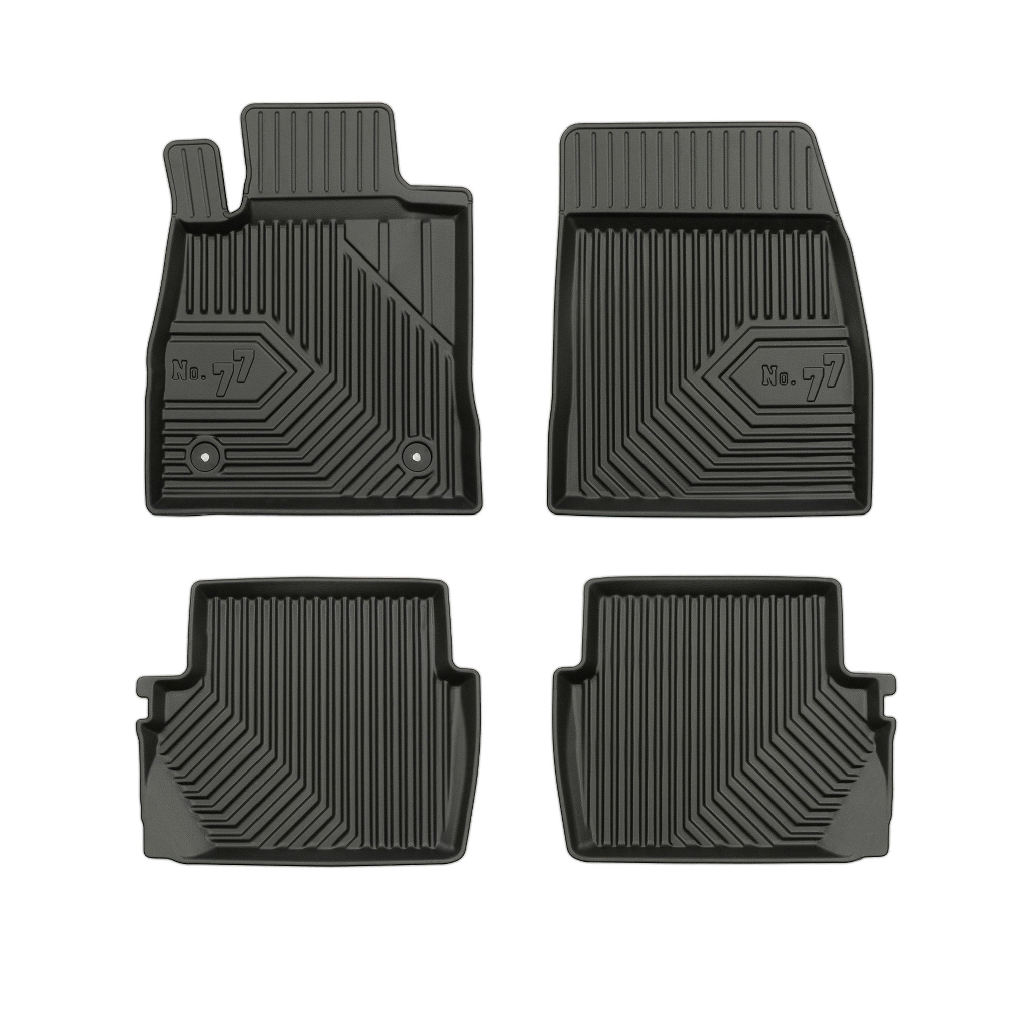 Fußmatten Gummimatten No.77 für Ford Fiesta mk7 2017-2023 TPE Schwarz 4 Teile