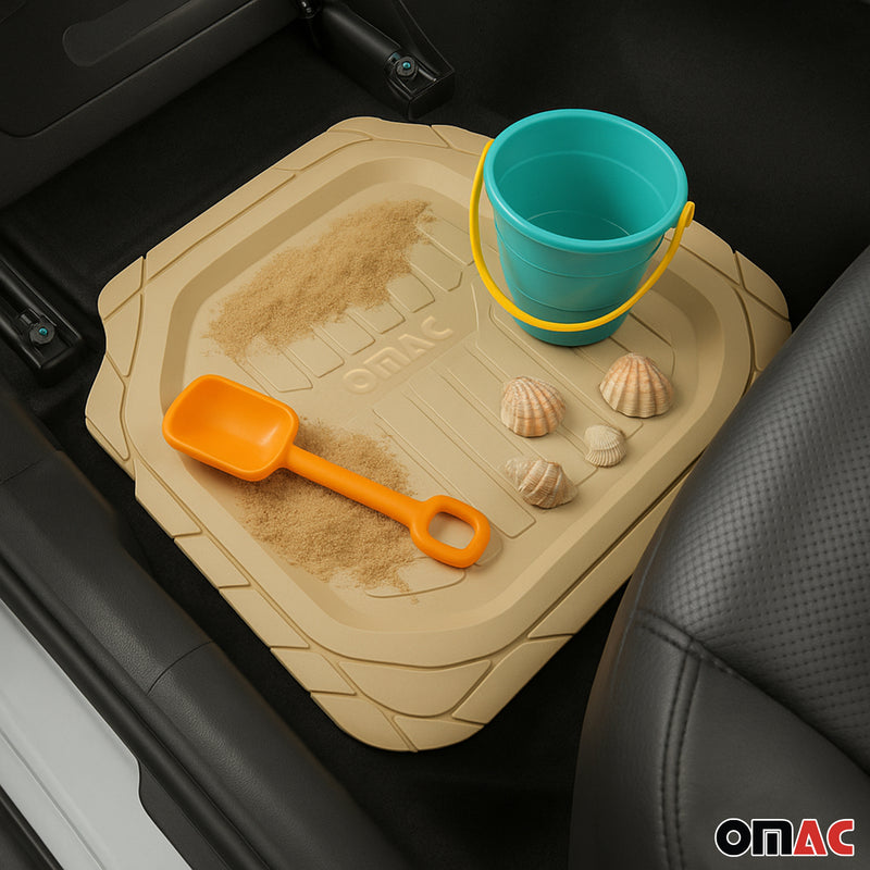 Fußmatten Automatten für Dacia Sandero 3D Passform Hoher Rand Gummimatten Beige