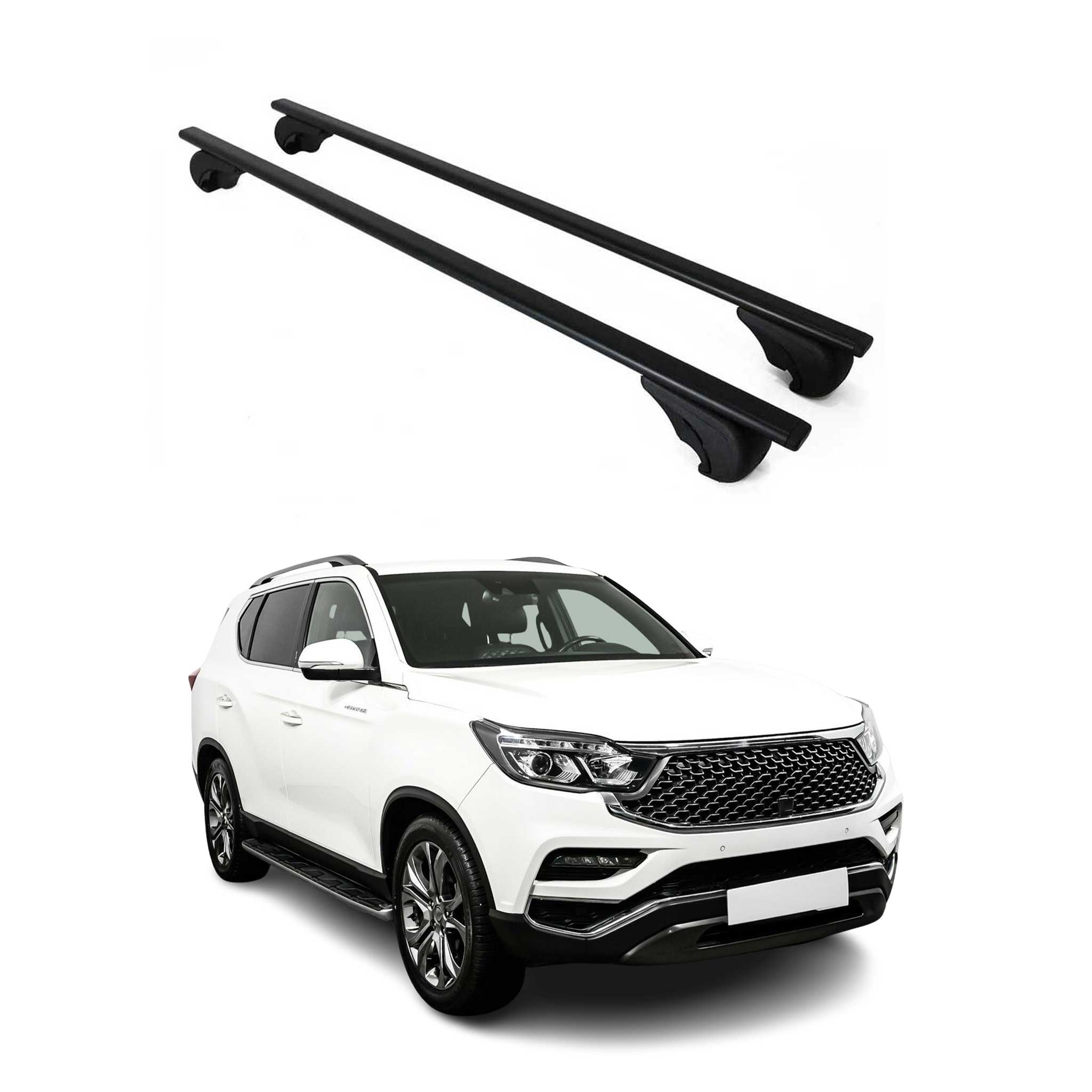Dachträger Grundtäger für SsangYong Rexton 2017-2026 75kg Metall Schwarz 2 tlg