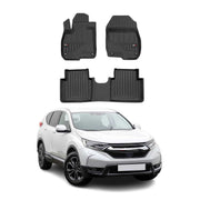 OMAC Gummi Fußmatten für Honda CR-V 2018-2022 Premium TPE Automatten Schwarz 3x