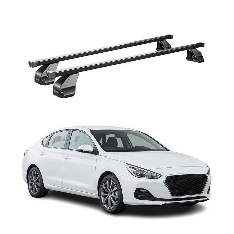 Menabo Dachträger Grundtäger für Hyundai i30 Fastback 2016-2023 75kg Schwarz 2x