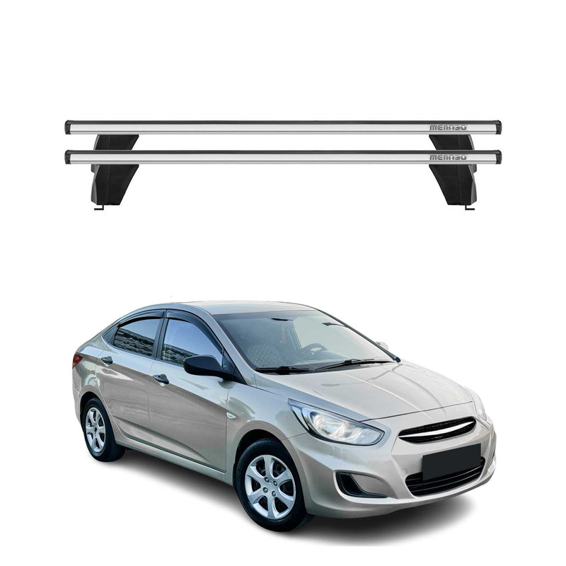 Menabo Dachträger für Hyundai Accent Schrägheck 2010-2017 75kg Alu Silber 2x