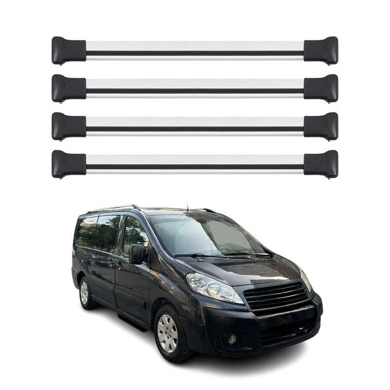Dachträger Grundtäger für Fiat Scudo 2007-2016 75kg Aluminium Silber 4 tlg