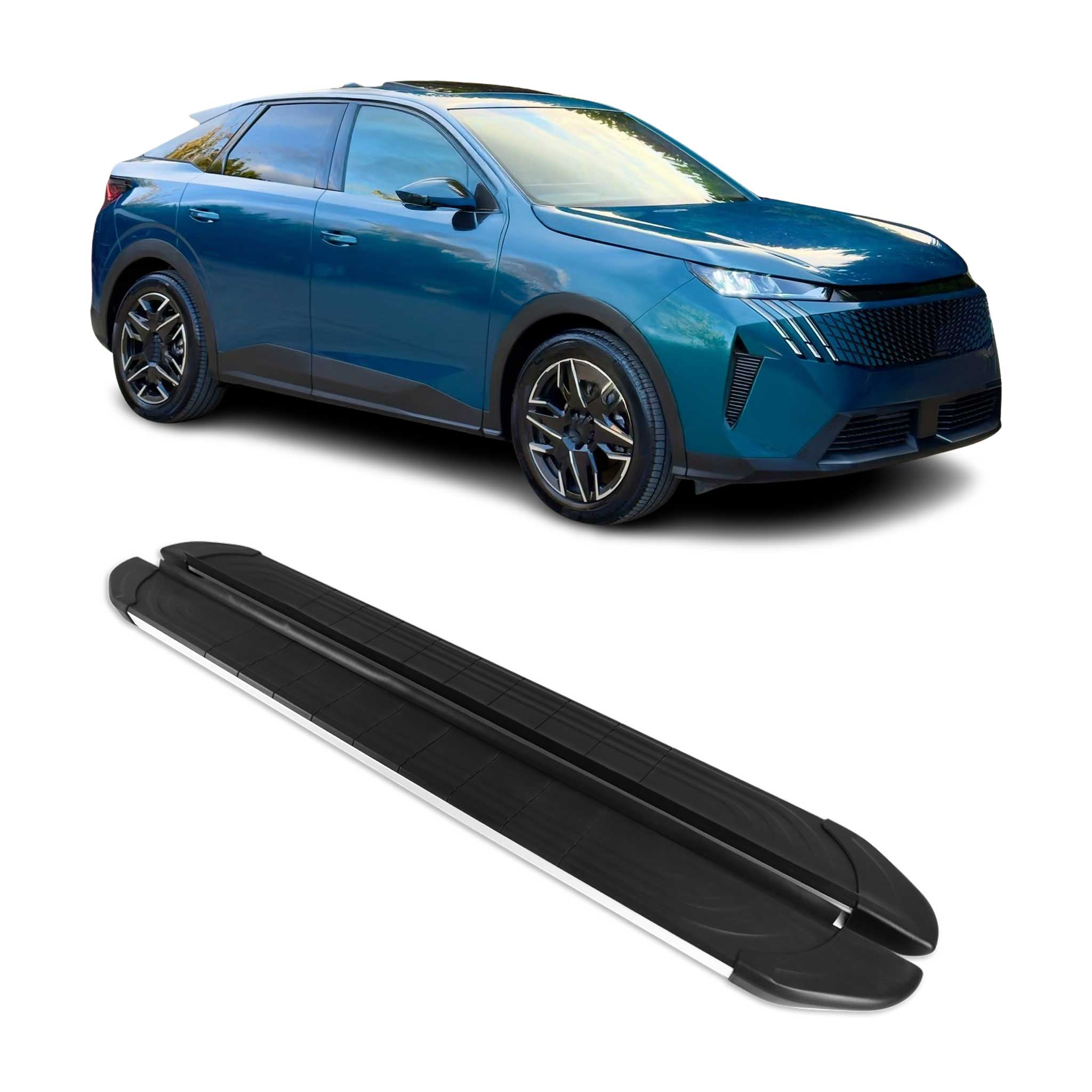 Trittbretter Seitenschweller für Peugeot 3008 III 2024-2026 Alu Silber Schwarz