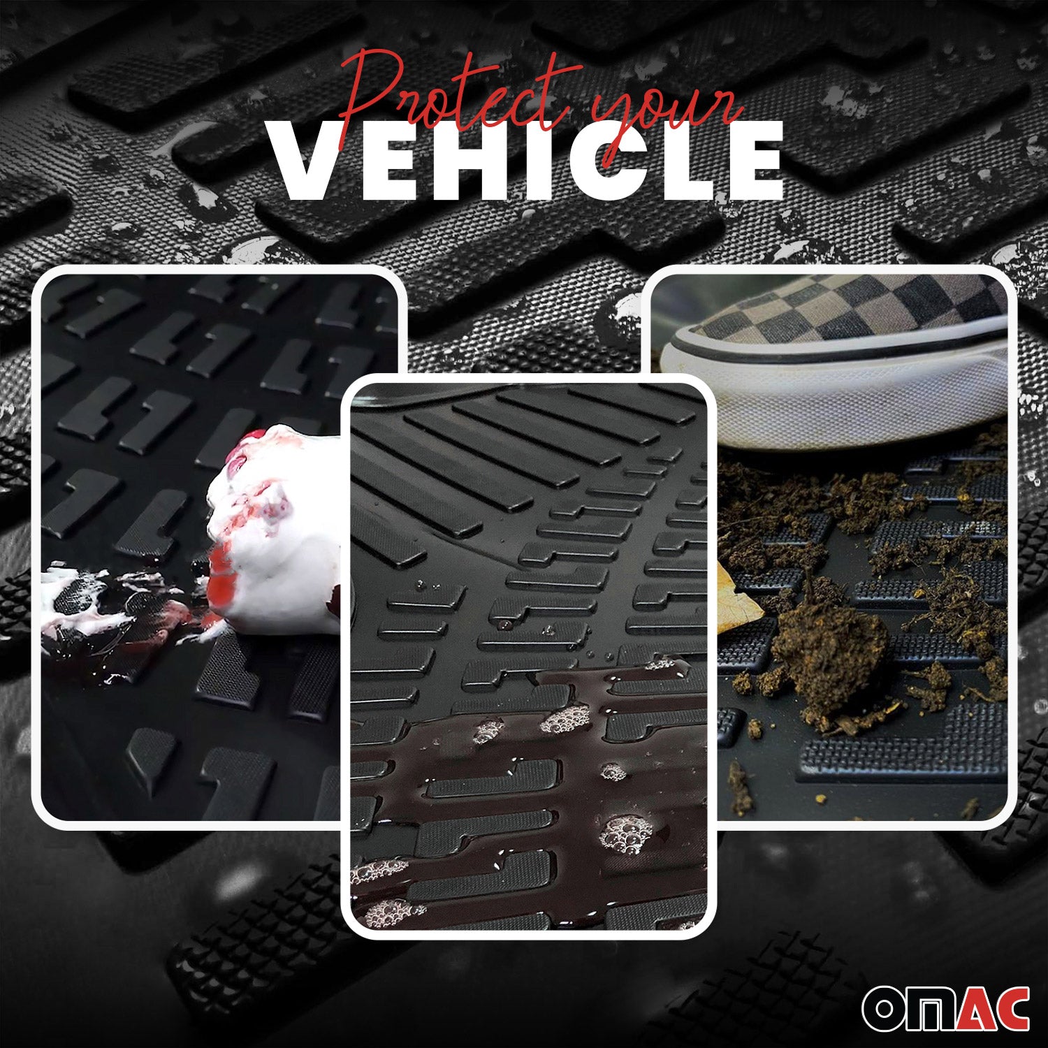 Fußmatten 3D Gummimatten für Hyundai Getz Schrägheck 2002-2009 TPE Schwarz 4x