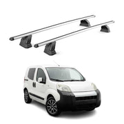 Alu Dachträger für Fiat Fiorino 2007-2024 TÜV T-Nut Abschließbar 2tlg Silber