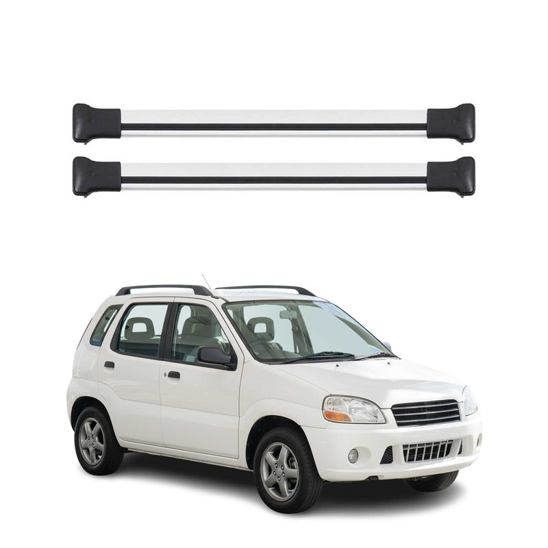 Dachträger Grundtäger für Suzuki Ignis mk1 2000-2008 5-Tür 75kg Alu Silber 2tlg