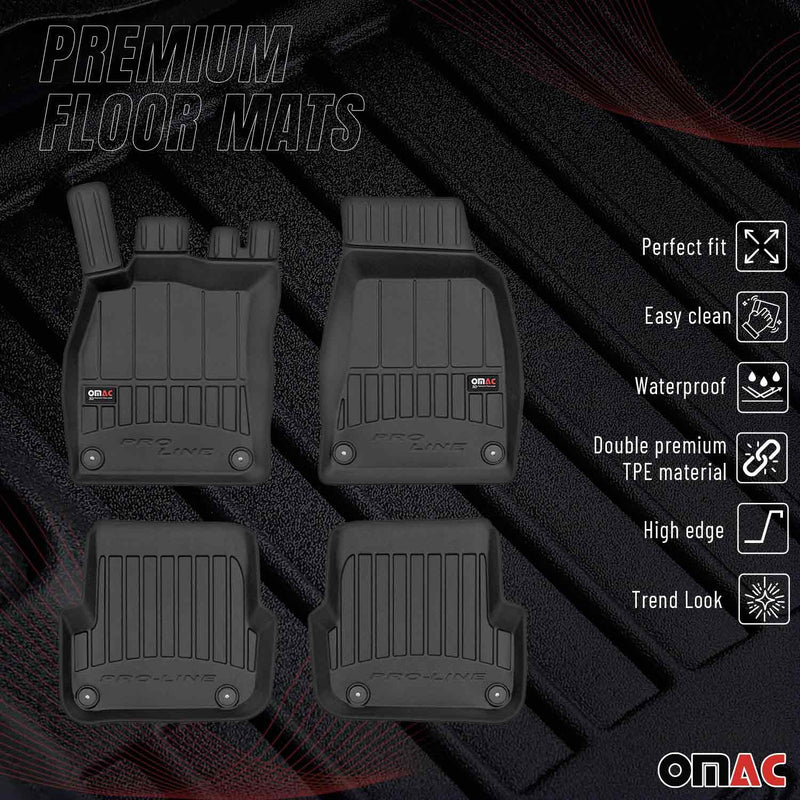 OMAC Gummi Fußmatten für Audi A6 Limo Allroad Avant FL 2008-2011 Premium TPE 4x