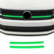 Kühlergrill Leisten für VW T6 Transporter 2015-2019 Highline Edelstahl Grün 2x