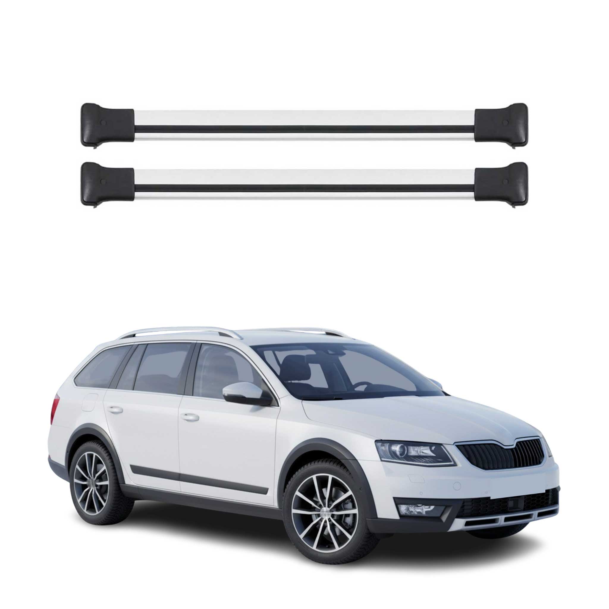 Dachträger Grundtäger für Skoda Octavia III Kombi 2017-2019 FL Aluminium Silber