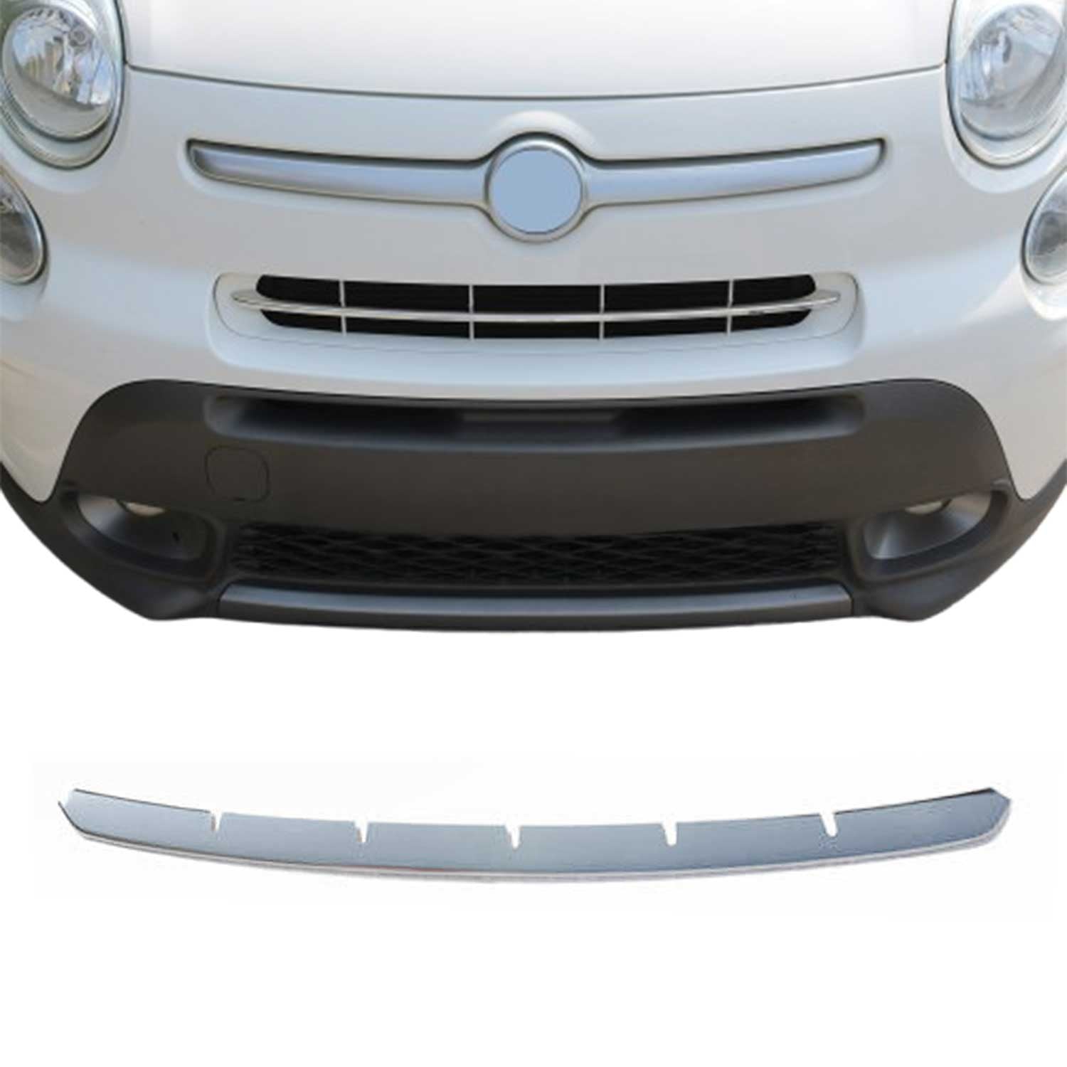 Kühlergrill Leisten Grillleisten für Fiat 500L Popstar 2012-2017 Edelstahl Chrom