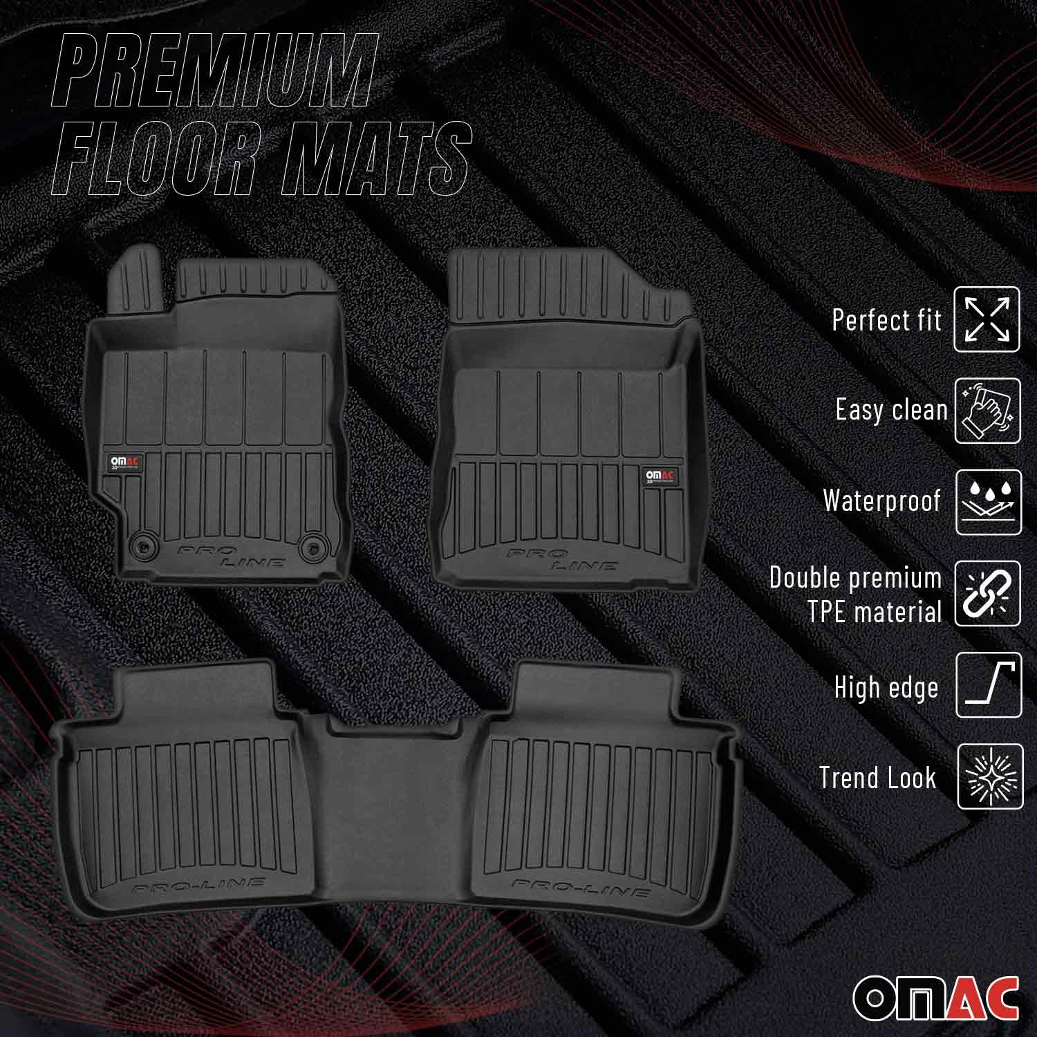 OMAC Gummi Fußmatten für Toyota Camry Limo 2012-2018 Premium Gummi Schwarz 3tlg
