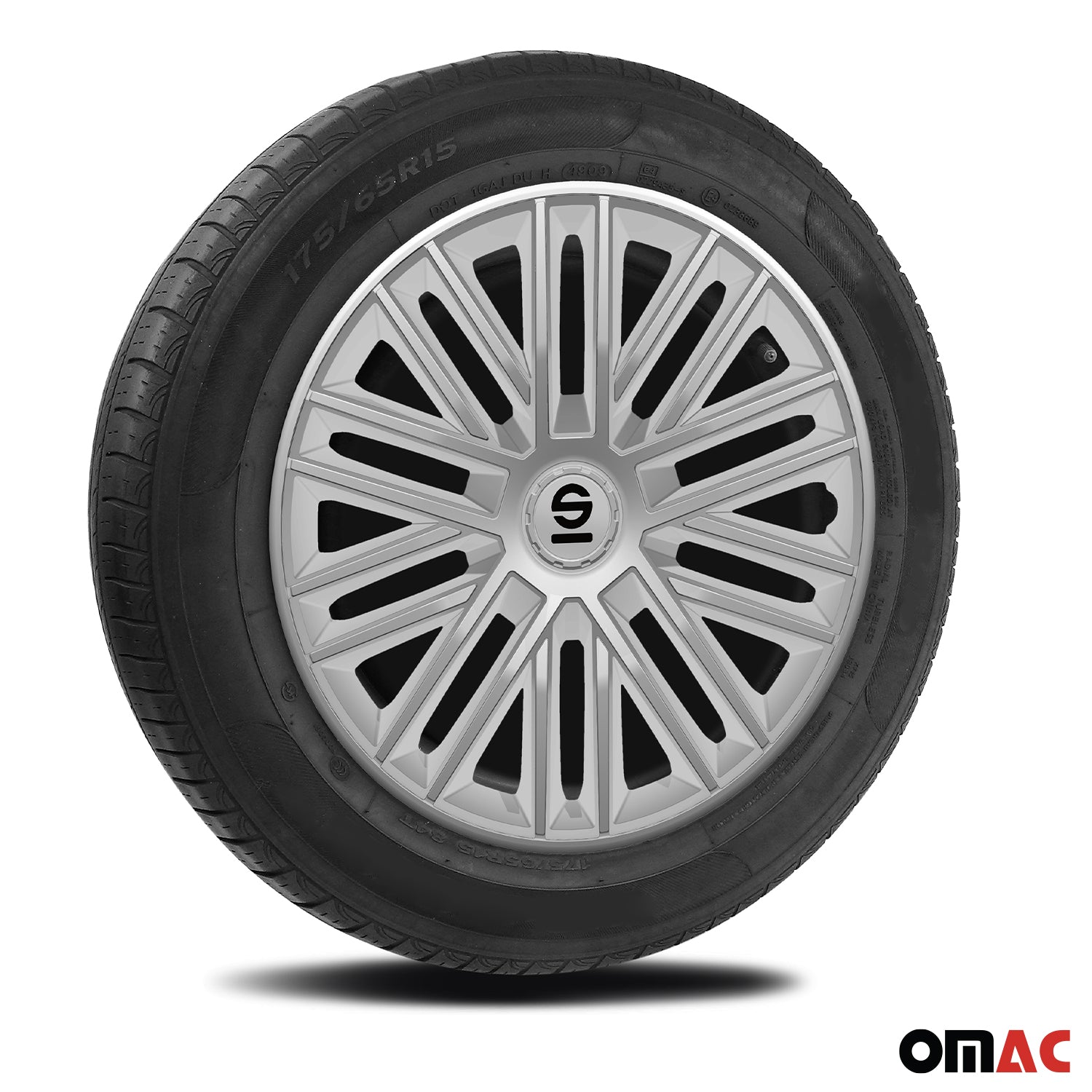 Radkappen Radzierblenden Sparco Bergamo 14" Zoll Auto Abdeckung Set Silber 4x