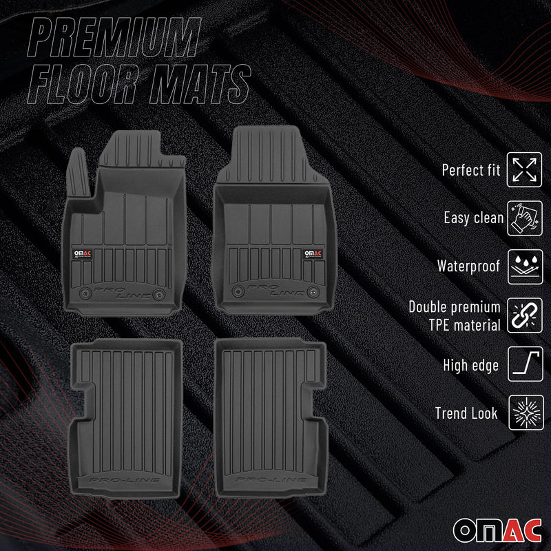OMAC Gummi Fußmatten für Fiat 500 500C 2007-2025 Premium TPE Automatten 4tlg