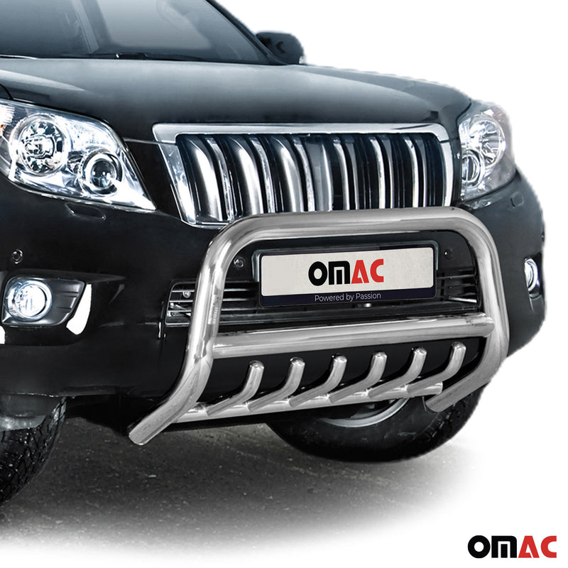 Frontbügel Frontschutzbügel für Toyota Land Cruiser 150 2010-13 ABE Stahl Silber