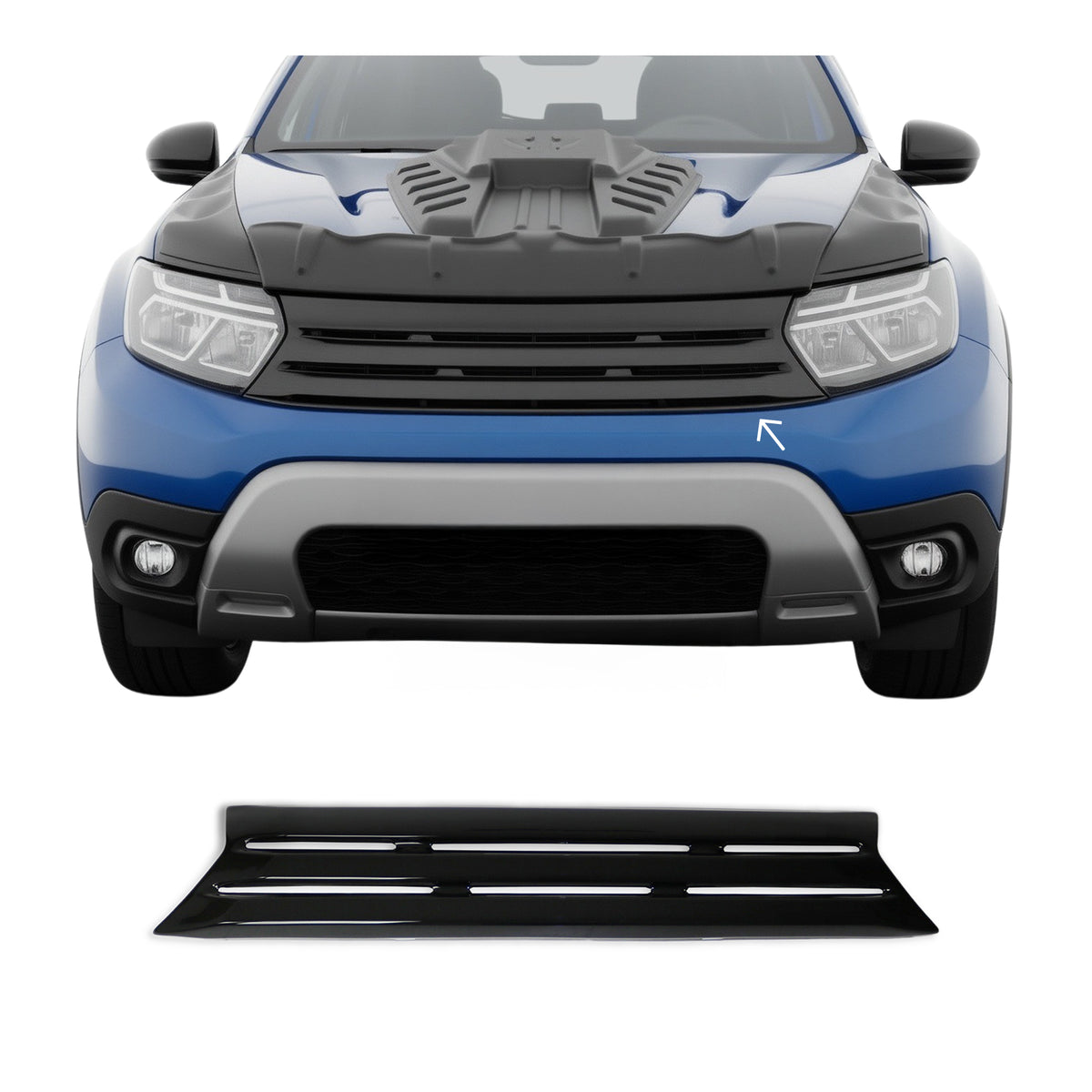 Kühlergrill Leisten Grillleisten für Dacia Duster mk2 2018-2024 ABS Schwarz