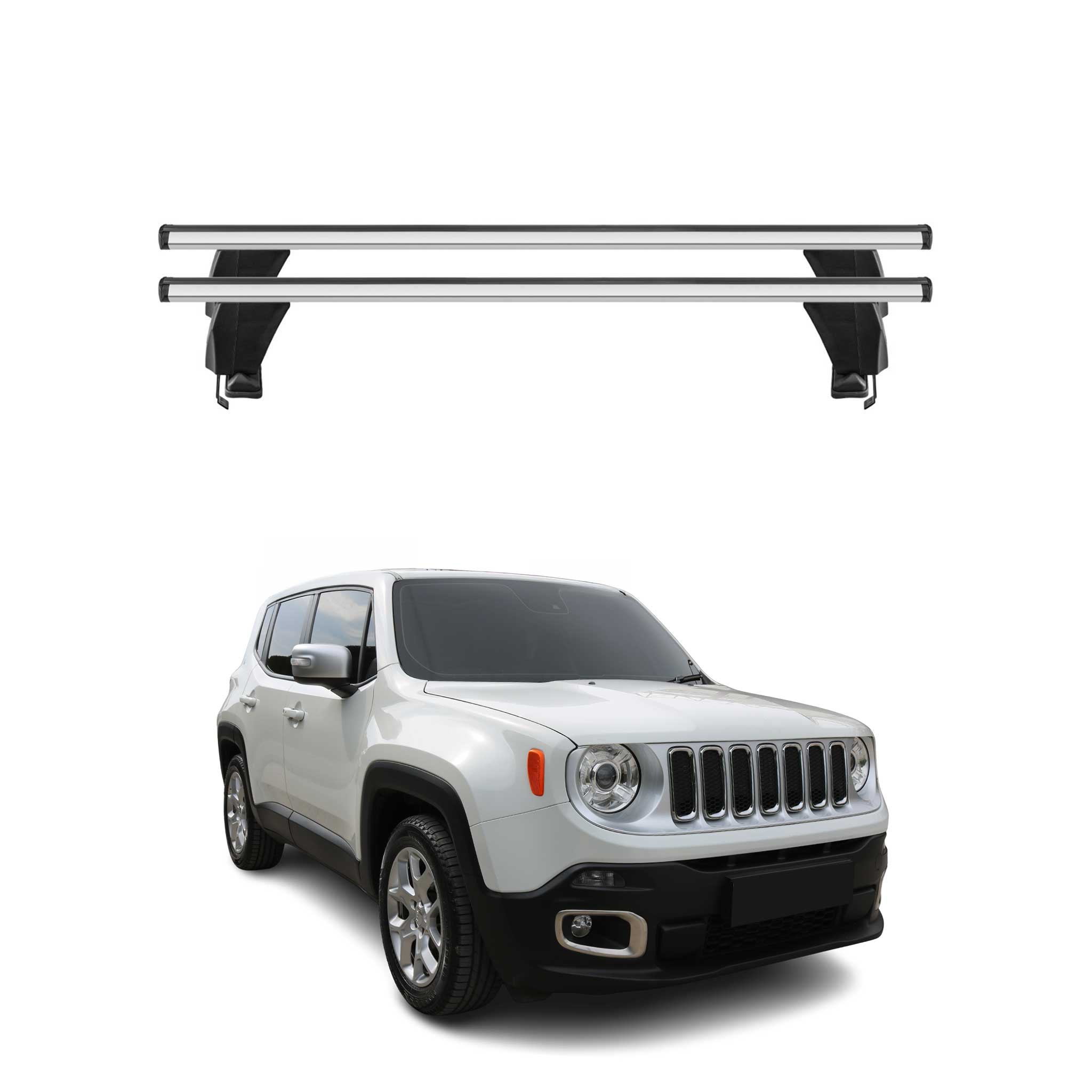 Menabo Dachträger Grundtäger für Jeep Renegade 2015-2025 50kg Alu Grau 2x