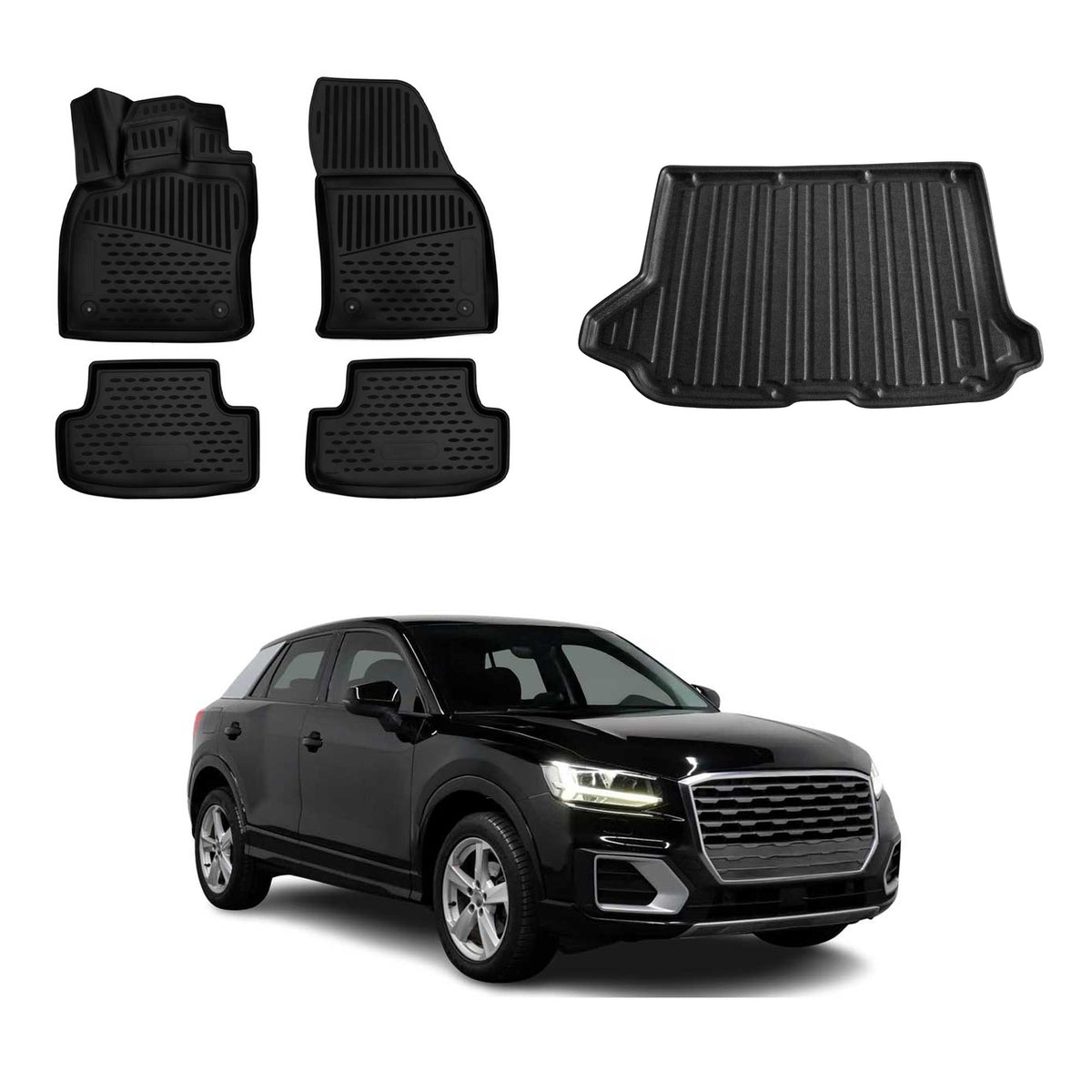 OMAC Fußmatten & Kofferraumwanne Set für Audi Q2 2017-2026