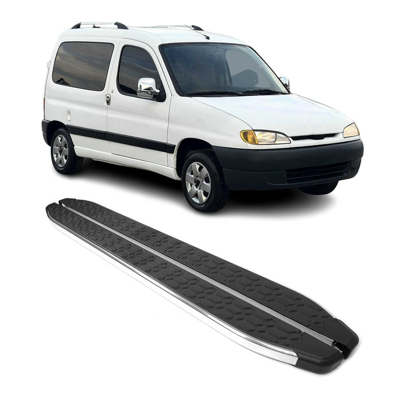 Trittbretter Seitenschweller für Peugeot Partner 1996-2008 Stahl Schwarz Grau
