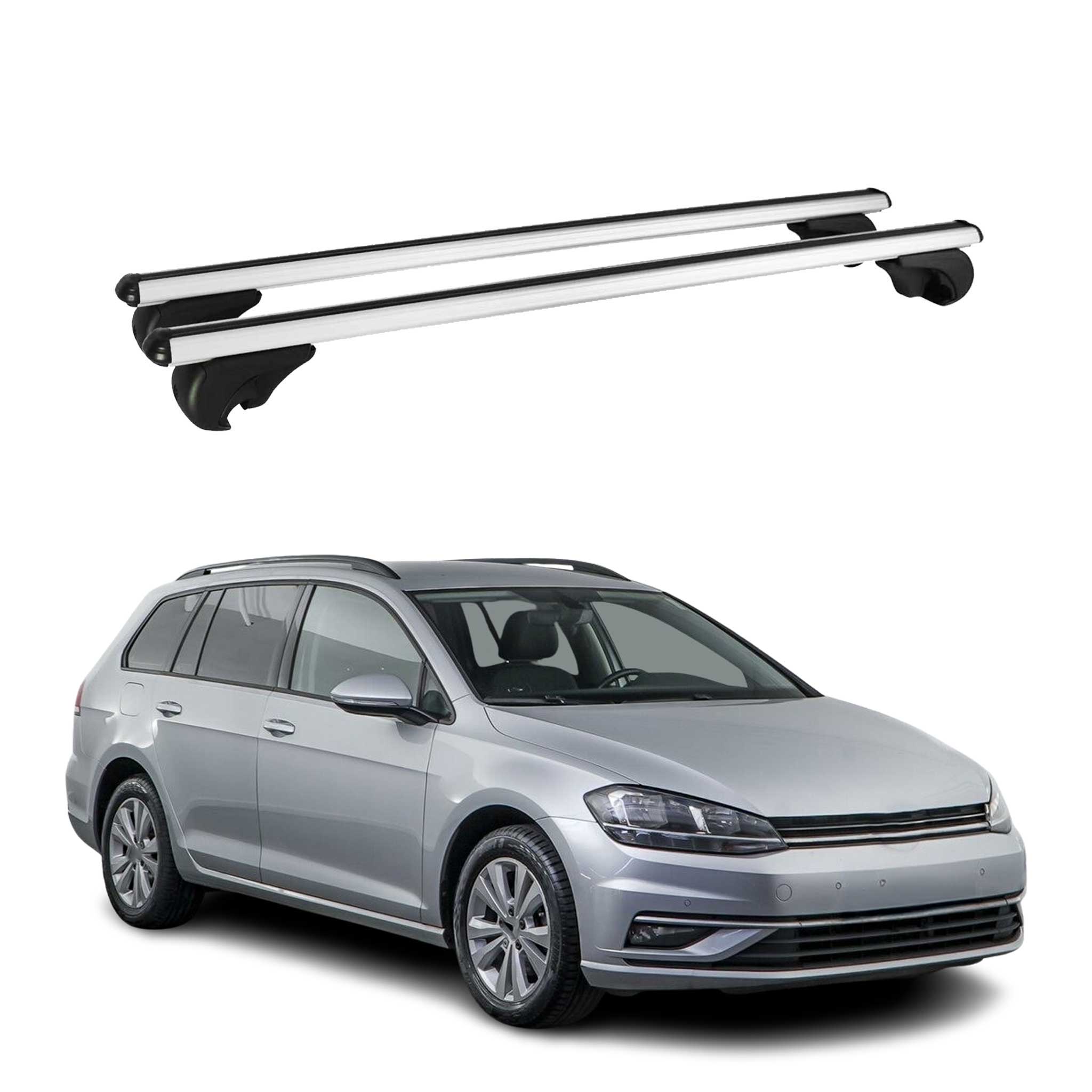 Dachträger Grundtäger für VW Golf Alltrack Variant 2015-2020 75kg Alu Silber 2x