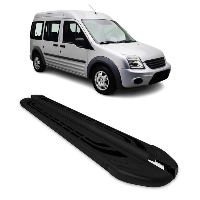 Trittbretter Seitenschweller für Ford Connect 2002-2013 L2 Langer Alu Schwarz