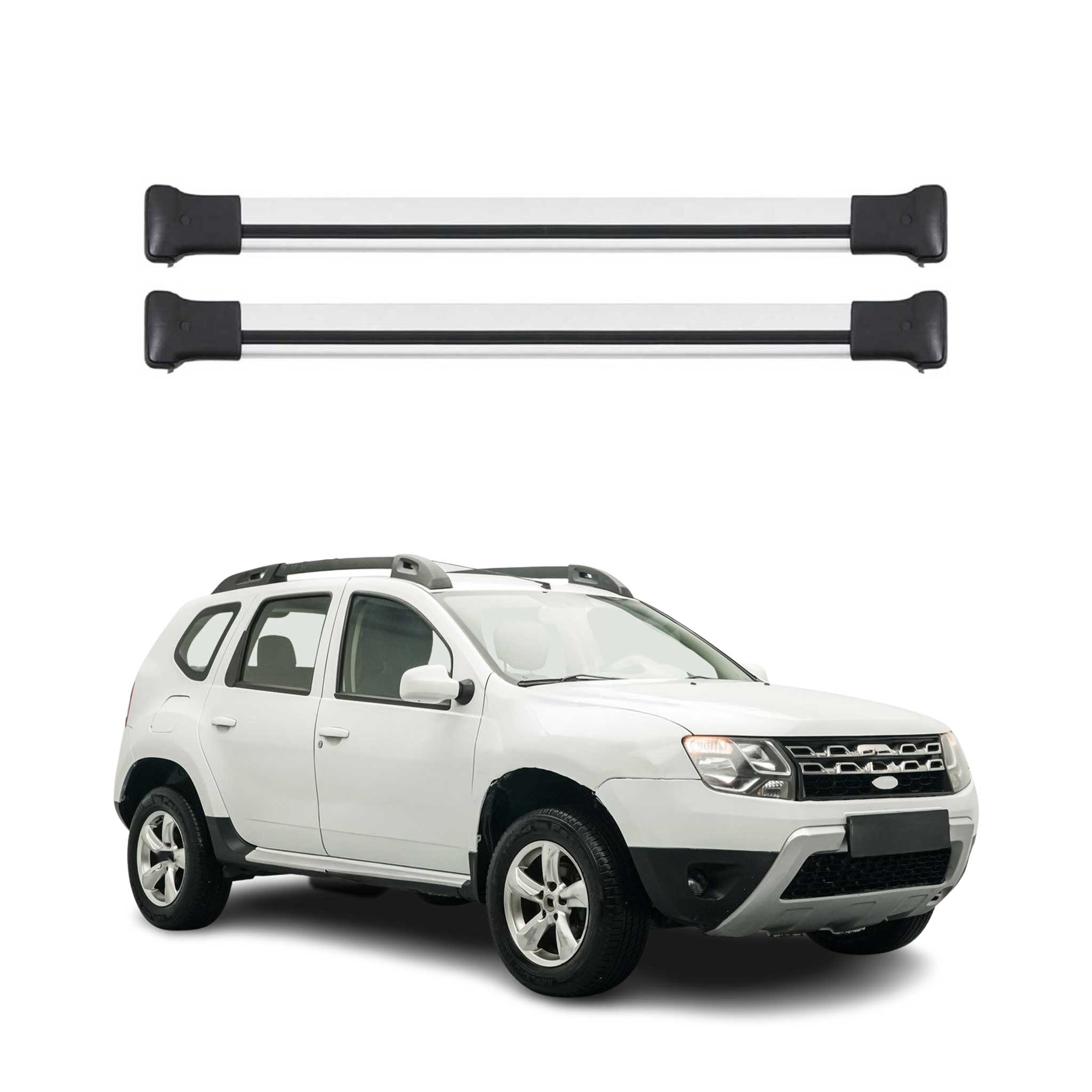 Dachträger Grundtäger für Dacia Duster mk1 2014-2017 FL 75kg Alu Silber 2 tlg