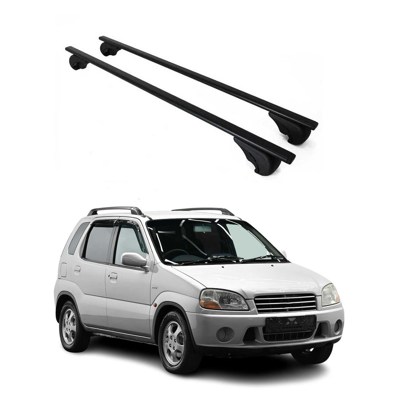 Dachträger Grundtäger für Suzuki Ignis mk1 2000-2008 75kg Metall Schwarz 2 tlg