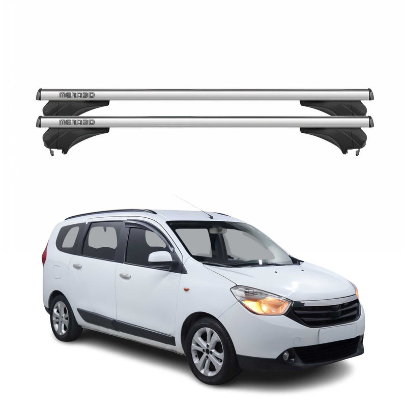 Menabo Dachträger Grundtäger für Dacia Lodgy 2012-2022 Aluminium Silber 2 tlg