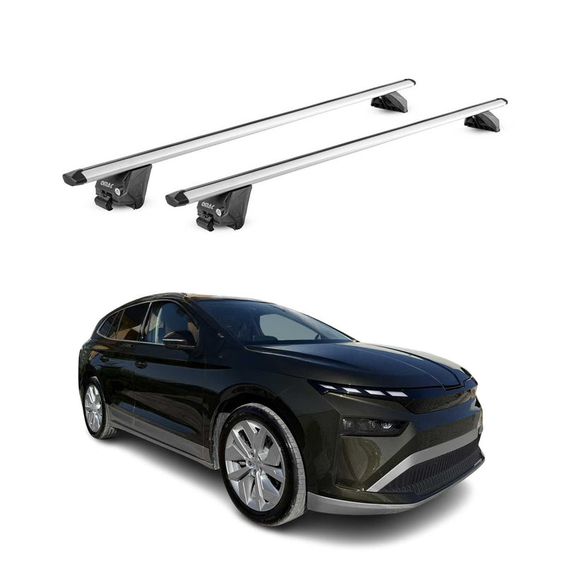 Dachträger Grundtäger für Skoda Enyaq 2020-2025 100kg Aluminium Silber 2tlg ABE