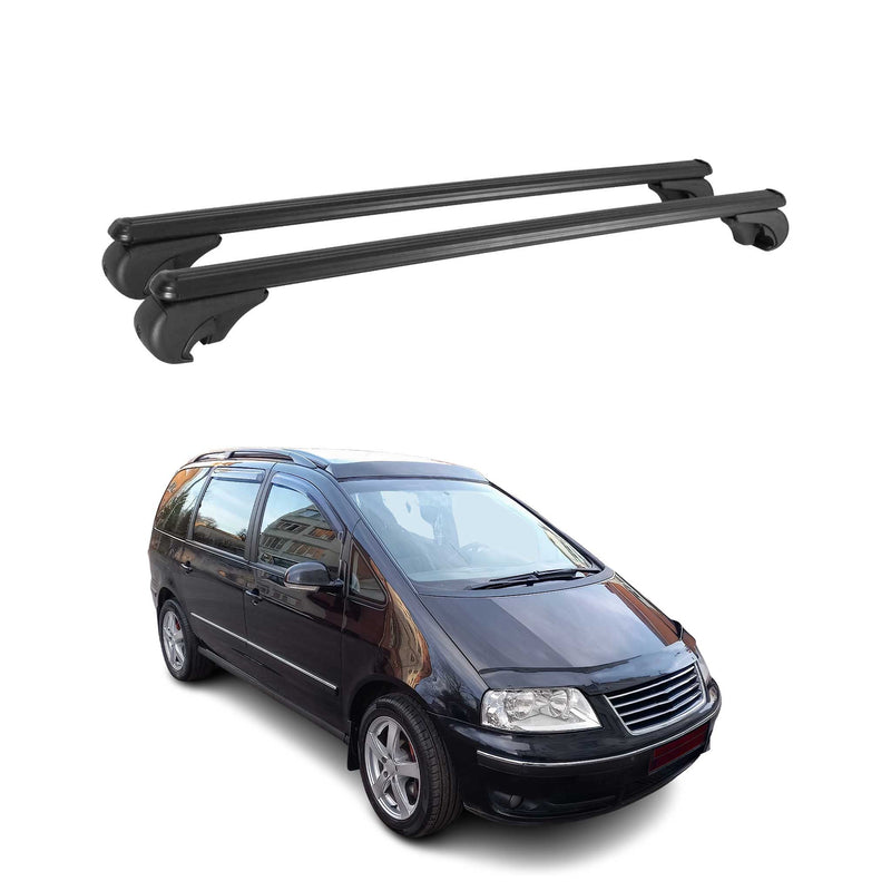 Dachträger für VW Sharan 1995-2010 Gepäckträger Grundträger Aluminium Schwarz 2x