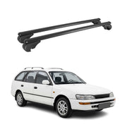 Dachträger Grundträger für Toyota Corolla mk8 Touring 1997-2002 Alu Schwarz 2tlg