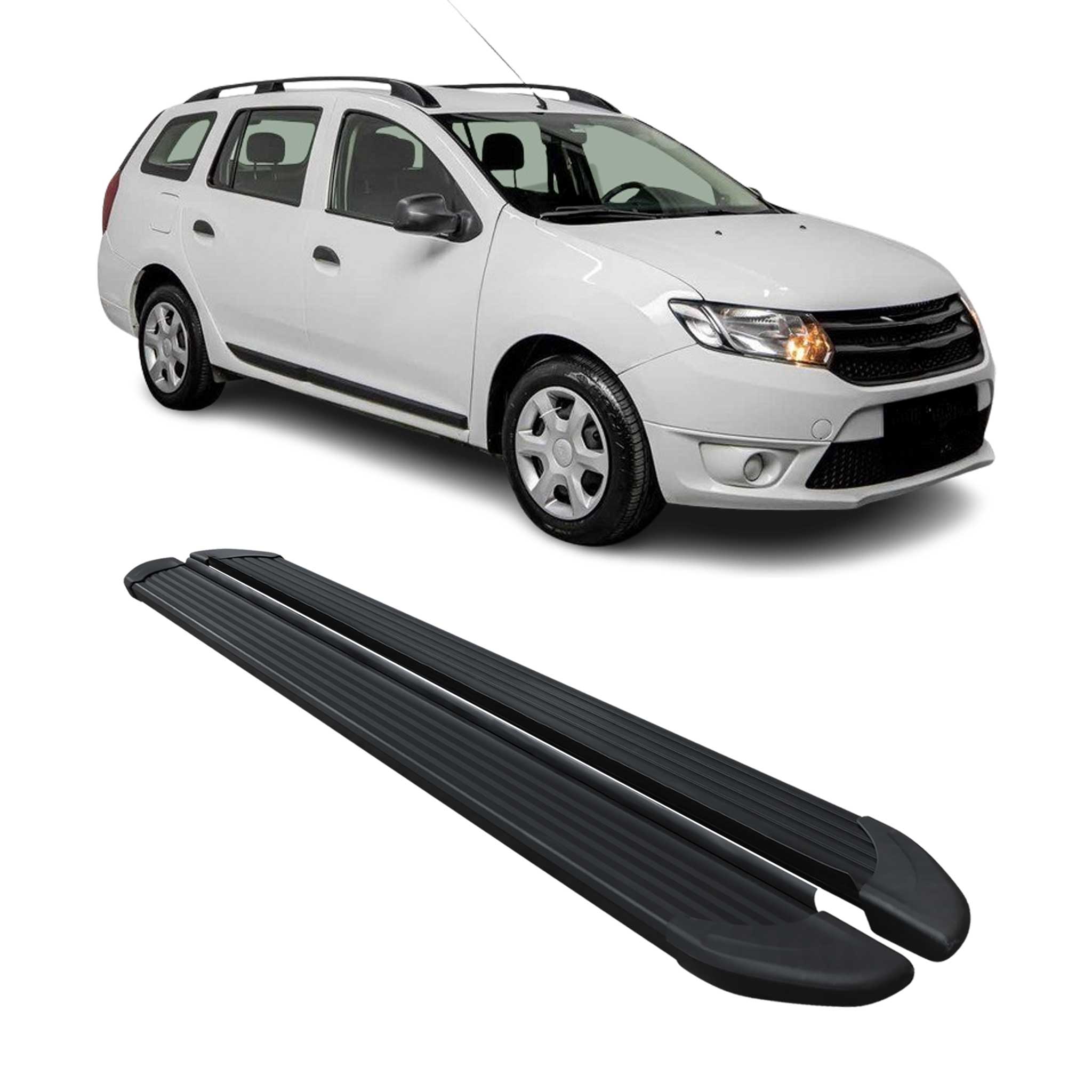 Seitenschweller Trittbretter Schweller für Dacia Logan 2013-2020 Alu Schwarz